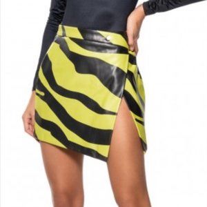 COPY - Akira Can't be tamed faux leather mini wrap skirt
